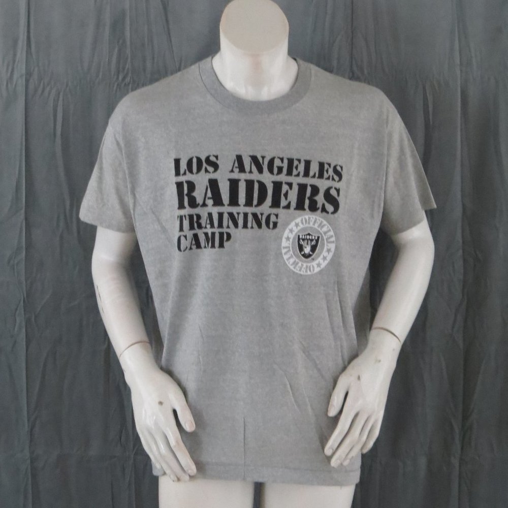 Los Angeles Raider Shirt (VTG) - Training Camp Type Set Graphic - Men's XL
